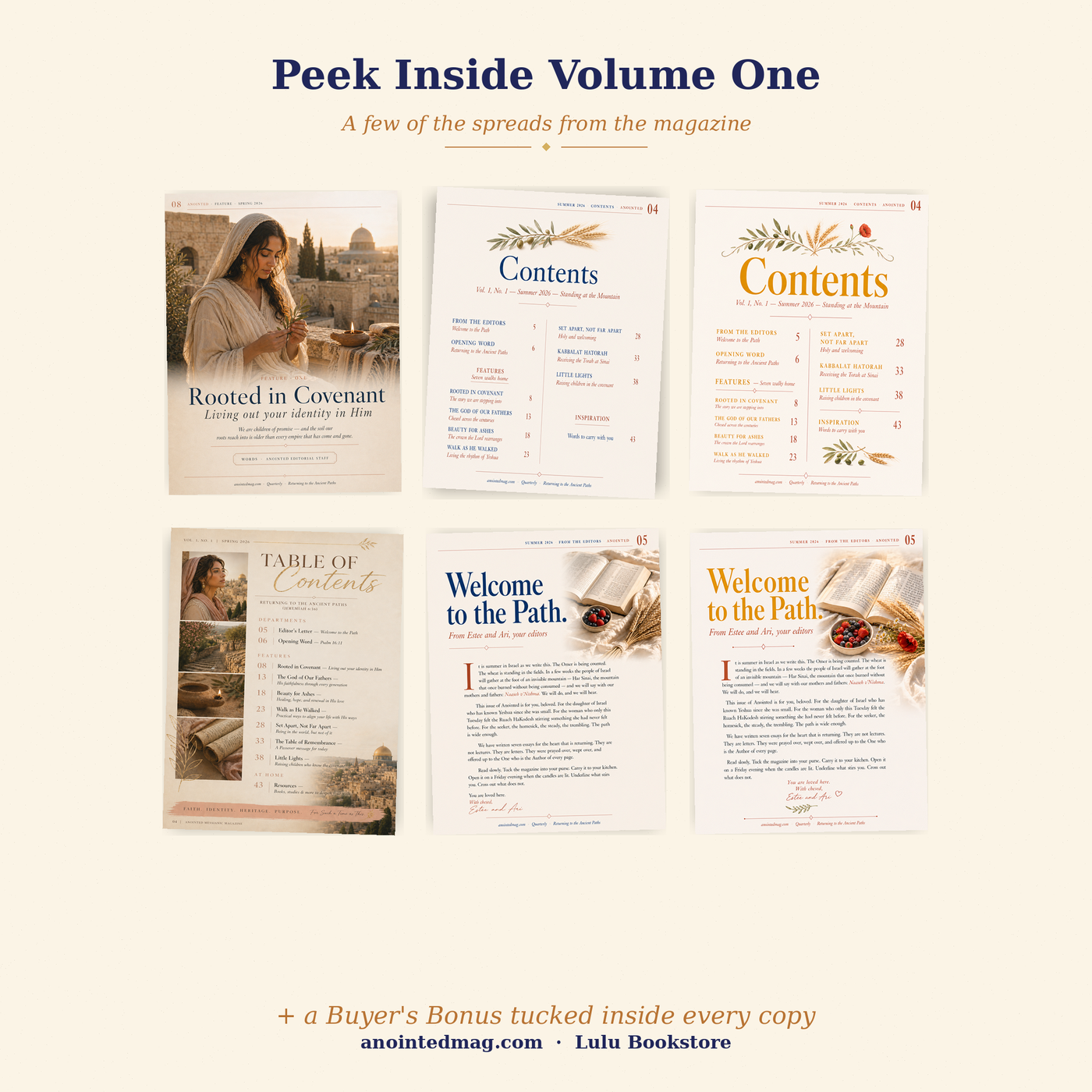 Sample spreads from Anointed Vol. 1 No. 1